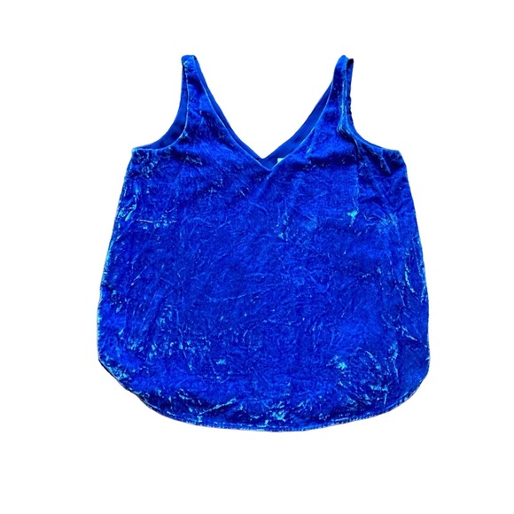 Loft womens size XS velvet top, sapphire - Picture 1 of 9